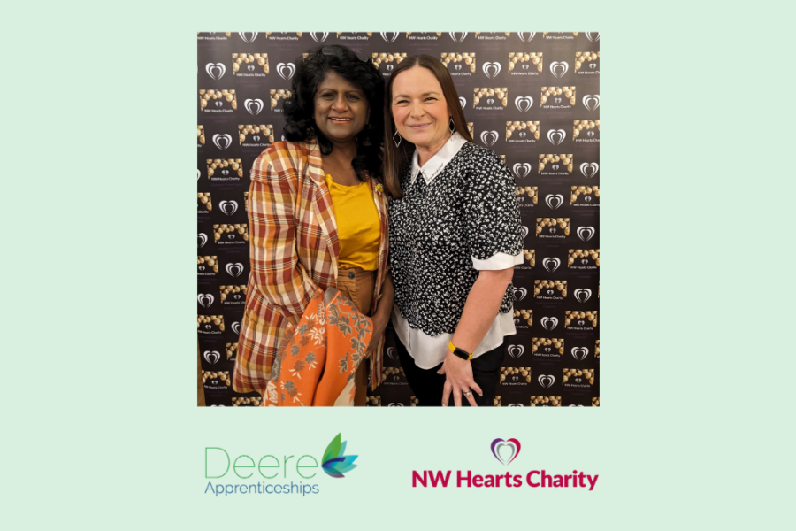 Aruna Birch representing Deere Apprenticeships at the NW Hearts Charity fundraising event in Manchester